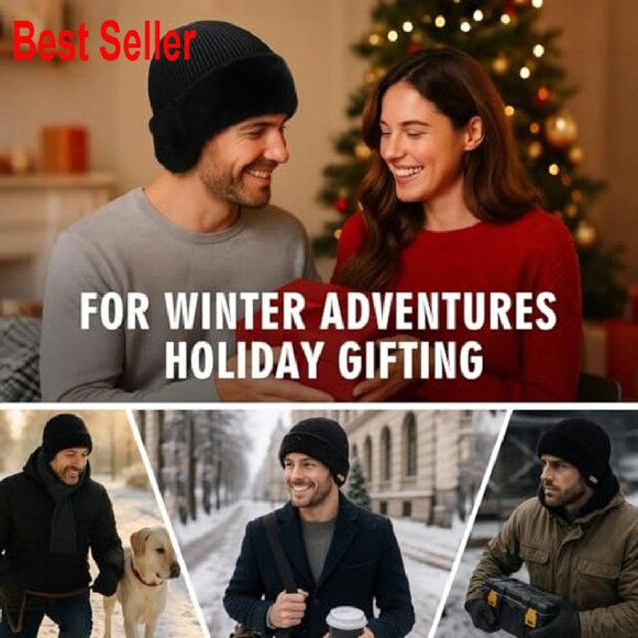 Merino Wool Thermal Beanie Waterproof Fleece Lined Ear Flaps Classic - Picture 7 of 8